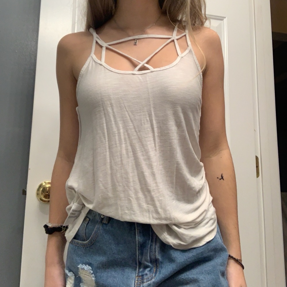 Very Soft Cross-Over Design Tank Top